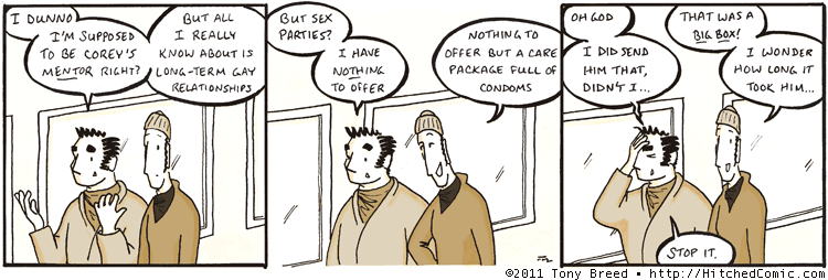 There's sex party etiquette, right?  Who's going to teach him to say please and thank you?